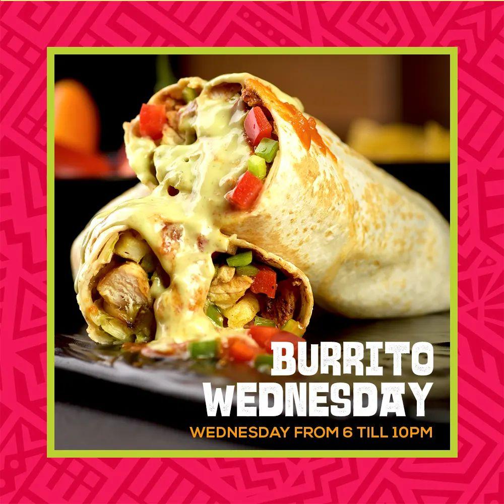 Burrito Wednesday at SenorRitas Tex Mex 